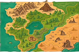 draw a custom map for fantasy, scifi, book or boardgame
