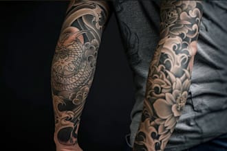 create a tattoo design of tattoo sleeve