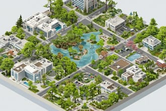 draw high quality vector or isometric map