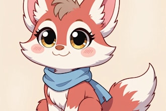 draw any animal or furry character in chibi style