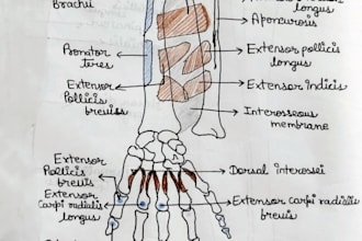 draw neat hand drawn anatomy and academic diagrams