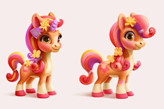 create a cute custom pony character illustration for you