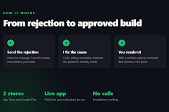 fix your app store or google play rejection and get approved