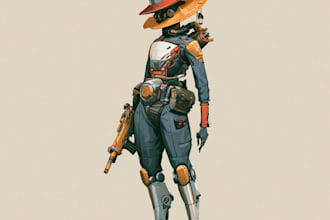 design epic mech warriors and futuristic robot characters