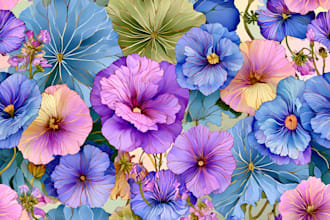 create exclusive floral watercolor seamless patterns