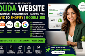 duda website migration customization landing page google SEO wix to shopify