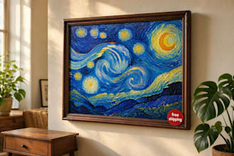 paint a replica of any painting in oil free shipping