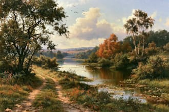 landscape in oil painting