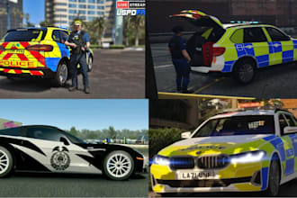 design custom fivem car livery skins, police, ems, sports 4k