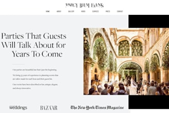 design event website, event planning and wedding planner website