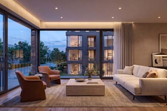 visualize multi family building for construction,cgi condominium complex render