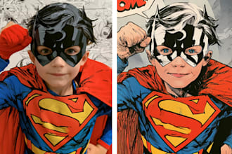 paint a custom superhero character portrait