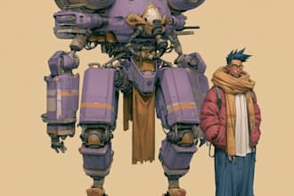 design epic mech warriors and futuristic robot characters