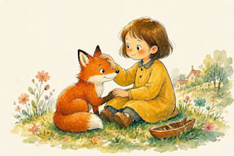 draw digital watercolor children book illustration