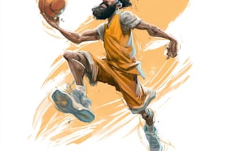 draw sport cartoon artwork illustration of football basketball