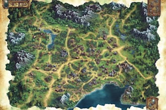 design realistic pirate treasure maps with vintage style
