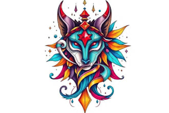 design you geometric,  mythological or animal tattoo
