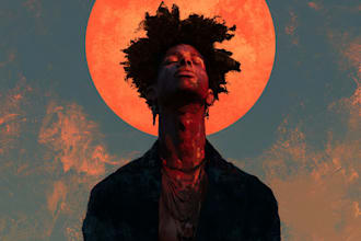 design album cover art, song cover art in digital painting