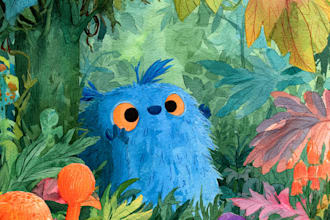 watercolor children story book illustration and story