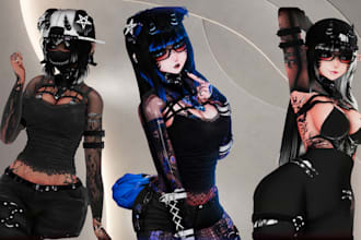 create custom furry vrchat avatar furry character fursona anthro art oc model