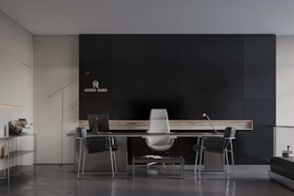 render 3d realistic office interior,reception design,lobby visualization,2d plan