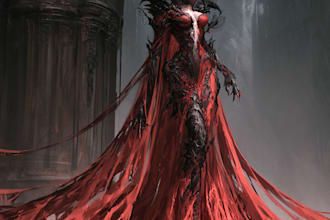horror vampire lord queen character desing