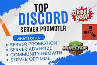minecraft server promotion, discord promotion, fivem ads, rust, dayz server