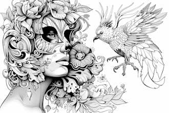 draw simple black and white illustration