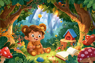 magical watercolor illustrations for you children book