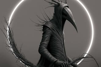 artwork with skull and skeleton style