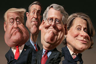 draw political caricature and cartoon