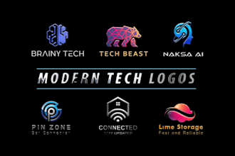 do technology tech software cyber security logo design