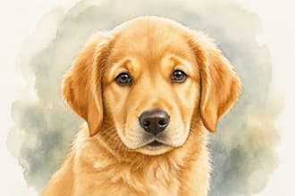 draw watercolor pet portrait