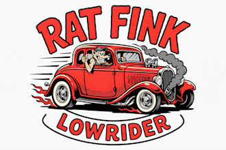 create cartoon car illustration for t shirt in comic style
