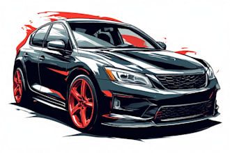 make amazing vector car portrait form your car