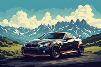 draw amazing vector car illustration or any vehicle