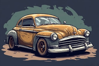 create rat fink cartoon car style tshirt illustration