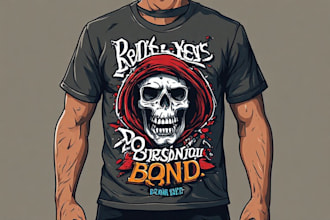 do custom t shirt design with cartoon style for your brand or band merchandise