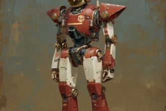 create futuristic sci fi robot character art