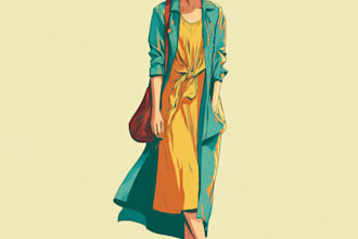 draw in comic style and retro colors