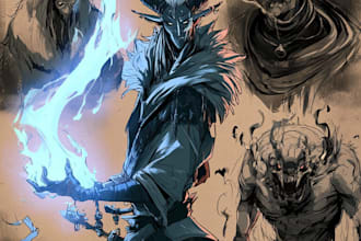 draw a fantasy character for dnd, pathfinder, etc