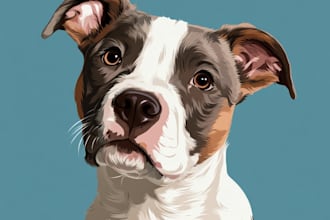 create a stunning cartoon vector portrait of your beloved pet
