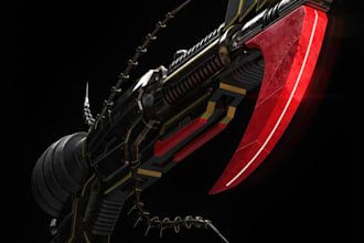 high quality weapon concept art for gaming and more