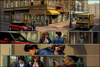 draw cinematic storyboards and shot breakdowns for your project