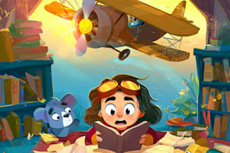 create print ready childrens book illustrations