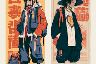 create anime streetwear and vintage design