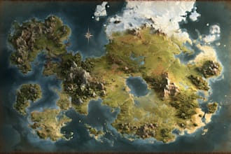 draw a custom map for fantasy, scifi, book or boardgame