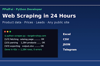build a python web scraper, bot or automation script in 24 hours