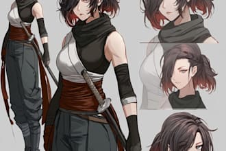 draw character or reference sheet for your character, furry