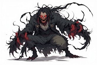 design original creepy horror characters and creatures